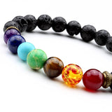 7 Chakra Lava Bracelet