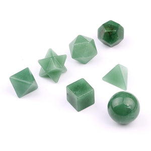 Sacred Geometry Green Aventurine Stones
